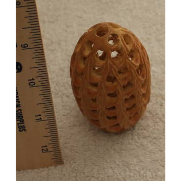 Carved Stone Egg with Carving inside - Picture 1 of 3